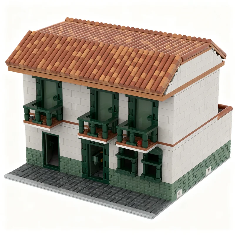 ตัวต่อโมเดลอาคารสไตล์โคลอมเบียโบราณ 2712 ชิ้น ของเล่นตัวต่อสร้างสรรค์ ของขวัญคริสต์มาส