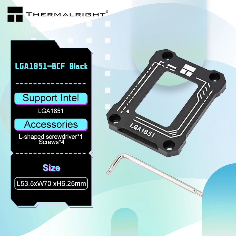 

Thermalright LGA1851-BCF ЧЕРНЫЙ Крепление для коррекции изгиба процессора 1851, пряжка, кронштейн с защитой от раздавливания, подходит для Intel LGA1851