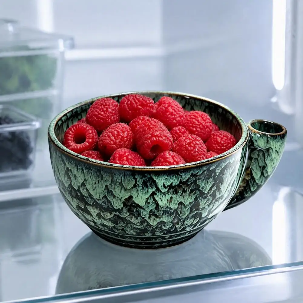 Ceramic Fruit Washing Bowl Ceramic Berry Swirl Bowl with Drain Holes Auto Swirl Fruit Washing Bowl for Strawberries for Berry