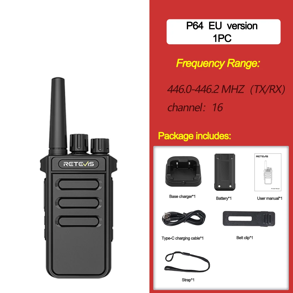 Retevis P4 P64 walkie talkie UHF DMR portofoon Noodcommunicatie Type-C radio voor camping Hamradio Digitaal draagbaar