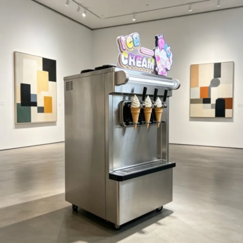 Ice Cream Vending Machine Self Service Commercial Soft Serve Maker Frozen Yogurt Equipment for Food Court