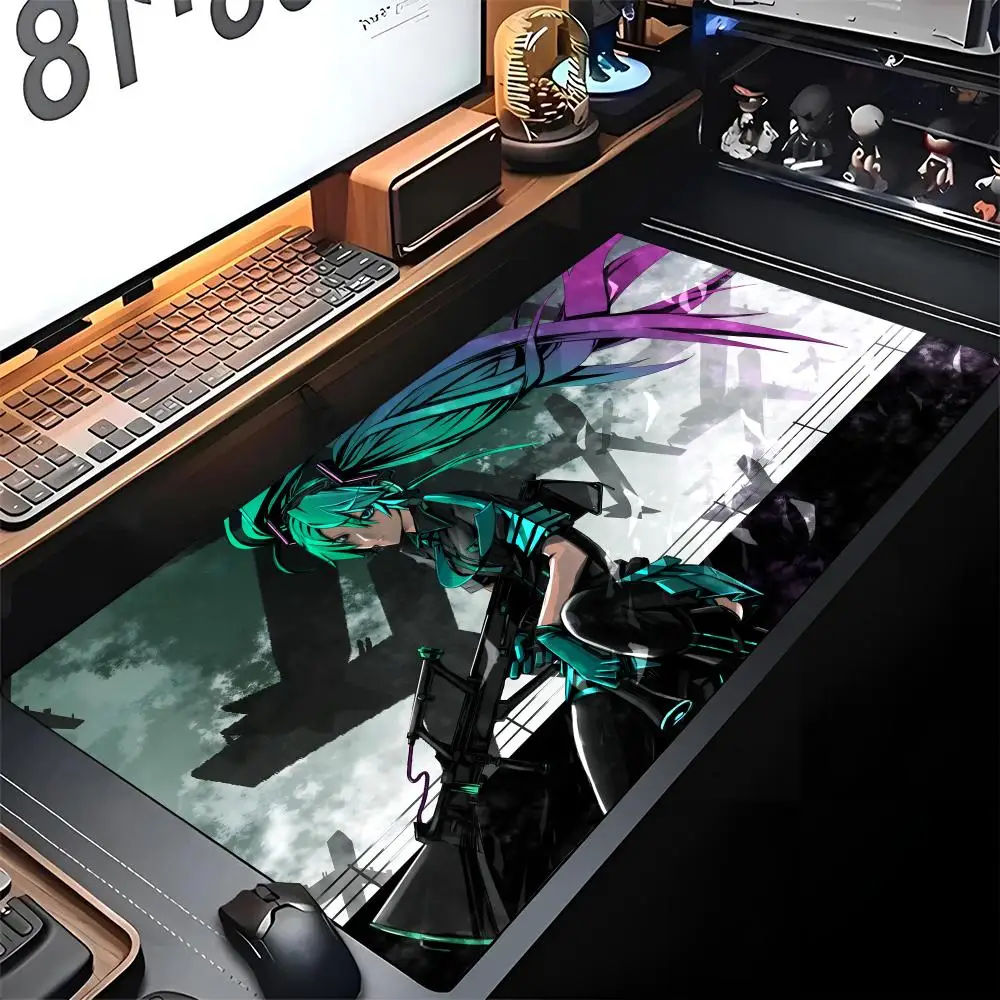 H-Hatsunes MikuS Mouse Pad Gaming Locking Edge Big Computer Gamer Large Rubber Art xxl Mousepad Laptop Desk Mat