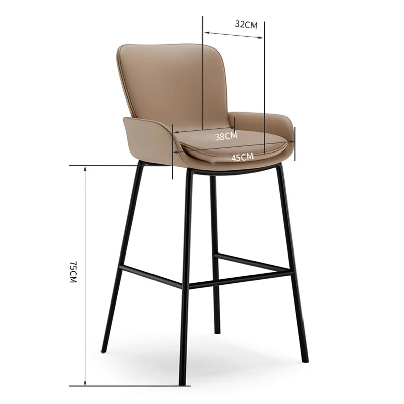 Minimalist Comfy Bar Chairs Luxury Modern Premium Living Room Bar Stool High Quality Simple Cushion Barkrukken Hotel Furniture