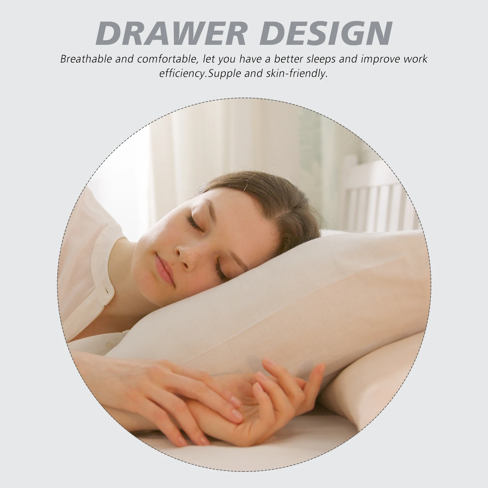 

2Pcs Waterproof Pillow Cases Comfortable Protector Zipper Design Breathable Easy to Clean Household Supply