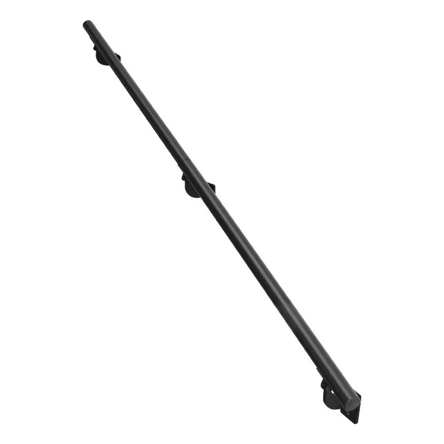 

Wall Mounted Stair Handrail 6ft Black Galvanized Aluminum Pipe Staircase Railing 1.26 inch Diameter Indoor Outdoor Industrial S