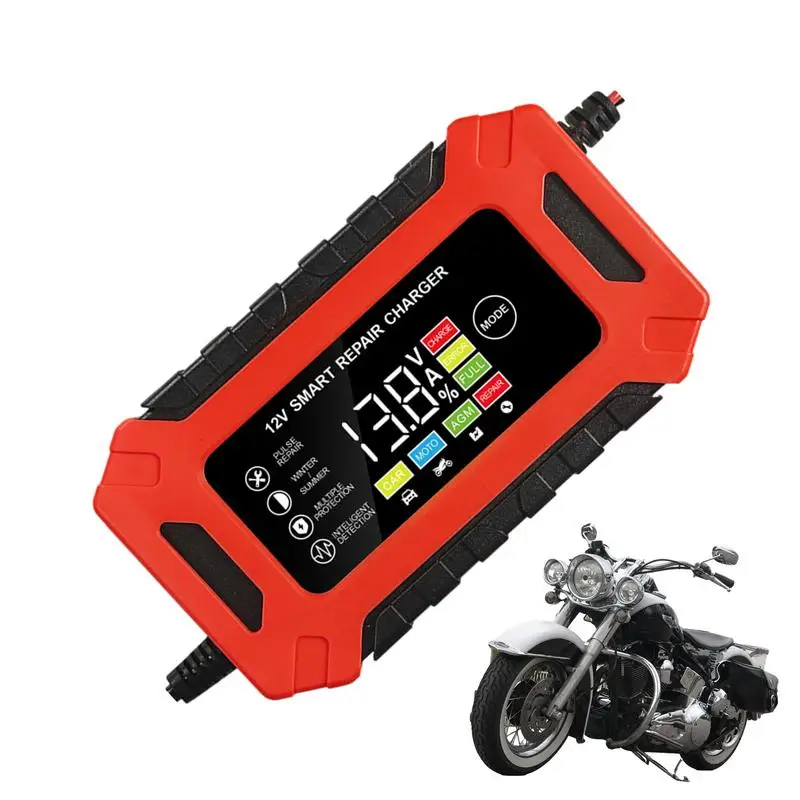 Motorcycle Battery Charger 12V Smart Fully Automatic Battery Maintainer Battery Minder With Temperature Compensation For