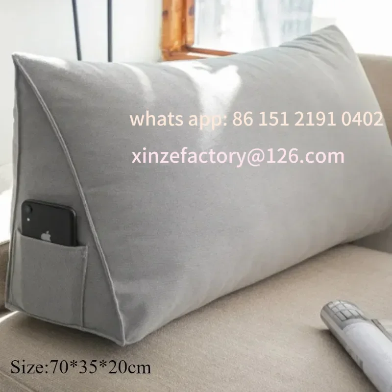 Customizable Backrest Sofa Cushion Pillow Soft Chair Cushion Triangle Bedside Pillow TV Rest Reading Lumbar Cushion Large Bed