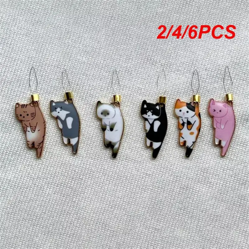 2/4/6PCS Magnetic Cat Needle Threader Nanny Magnet for Embrodery Cross Stitch Insertion Tool Manual Needle Threader Sewing Tool