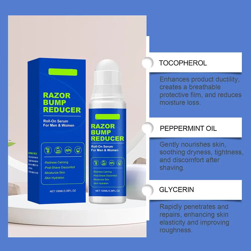 100 مللي بعد الحلاقة كرة مهدئة جوهر العناية اللطيفة بارد منعش غير مزعجة المحمولة الراحة الكرة مهدئا لفة