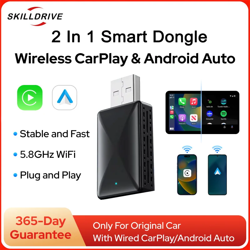 

Android Auto Wireless CarPlay Adapter Mini Smart AI Box Car OEM Wired Android Auto CarPlay To Wireless Dongle for Toyota Volvo