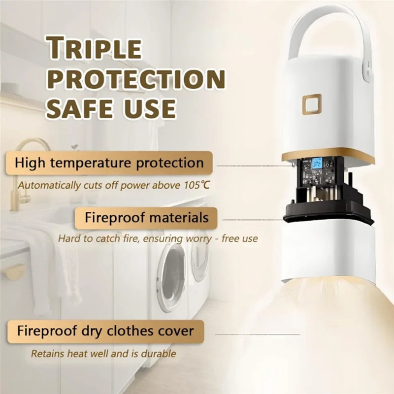 

-A14E Travel-Friendly Mini Clothes Dryer For Light Clothing - UK Plug, Effortless Operation & Compact Design