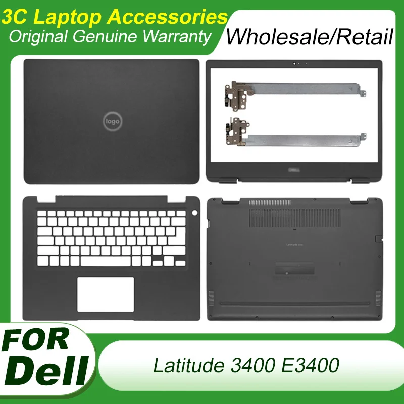 

New for Dell Latitude 3400 E3400 LCD Rear Cover Back Lid/Front Bezel/Palm Cushion/Bottom Cover/Hinges Laptop Houisng Case 0PTF1G