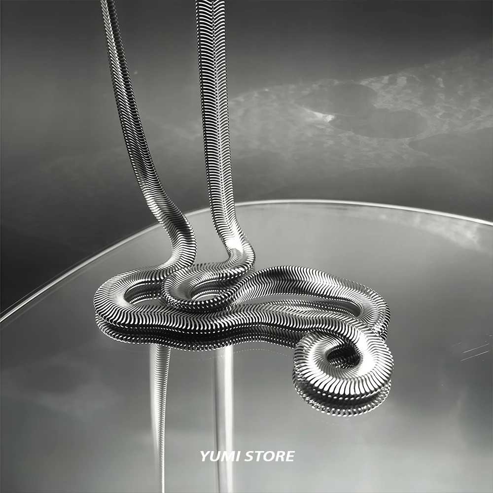 Bold Snake Bone Necklace For Man Woman Titanium Steel Clavicle Chain New Hip Hop Jewelry Unisex Punk Accessories Wholesale