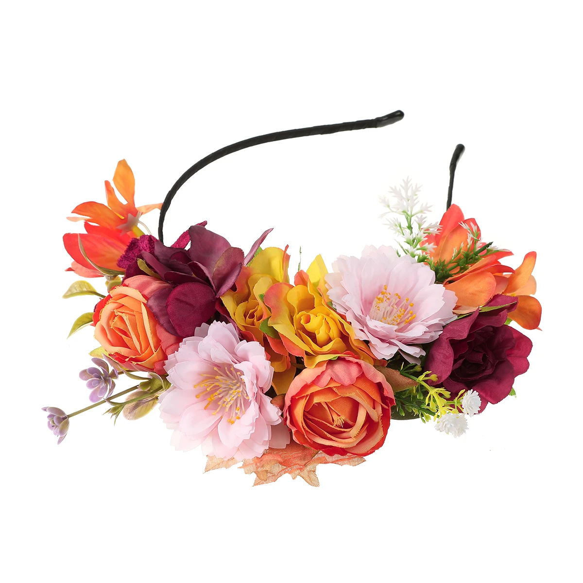 Beautiful Flower Hair Crown Women Grils Prom Wedding Festival Headband Princess Hairband Hair Accessories Spring Bohemia Wreath