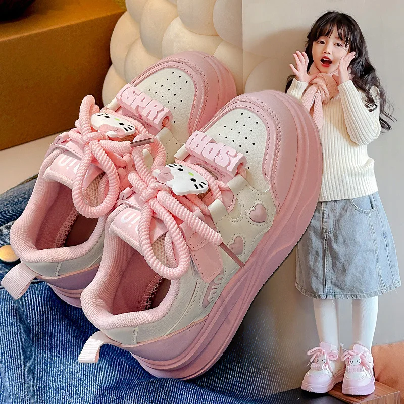 

Hello Kittys Girl Sanrios Fashion Leisure Shoe Spring Autumn New Anime Kuromi Cute Princess Shoes Boy Child Student Anti-Slip