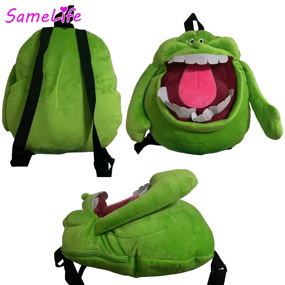 Green Ghost Slimer Backpack Cosplay Fantasy Bag Movie Buster Costume Disguise Accessories Halloween Boys Men Roleplay Prop Gift