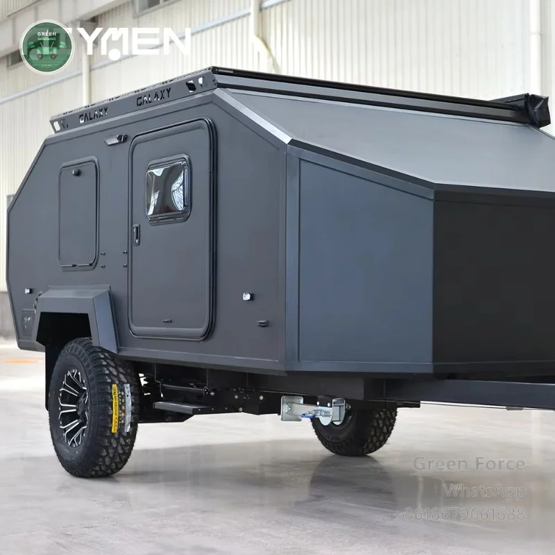 Premium Compact Fiberglass Camper Trailer - Inflatable-Ready Off-Road RV for Camping Trips, Sleeps 4, Fully Weatherproof
