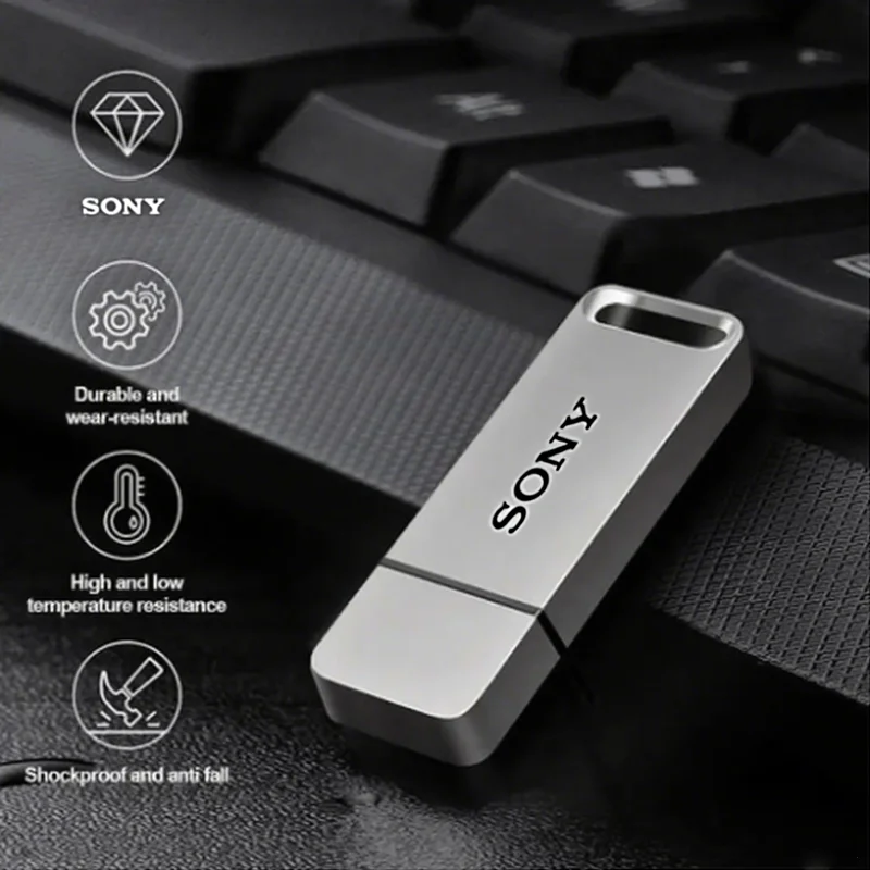 SONY 64TB USB Flash Drive Mini PenDrive Memory USB3.1 32TB High Speed Transfer Metal TypeC U Flash Portable Waterproof Pen Drive
