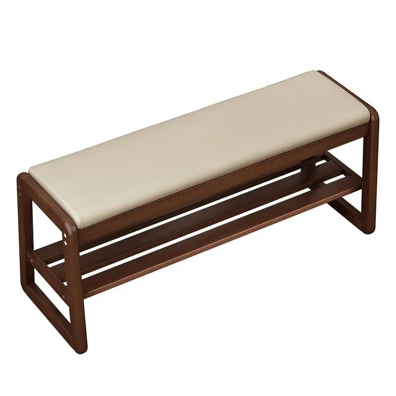 DSA solid wood shoe change stool seated shoe cabinet light luxury high-end soft bag bench home entrance sofa stool