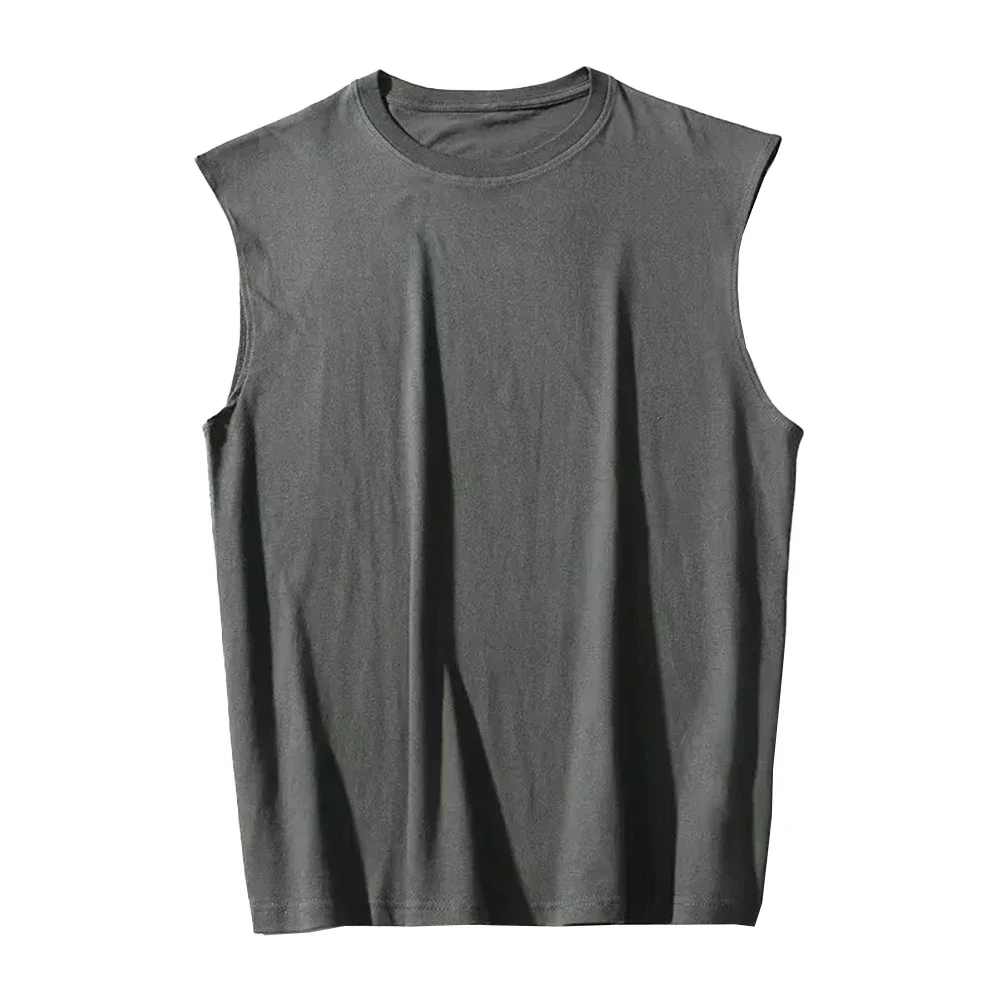 الرجال أساسيات فضفاضة س الرقبة تانك القمم الترفيه في الهواء الطلق كمال الاجسام بلون سترة