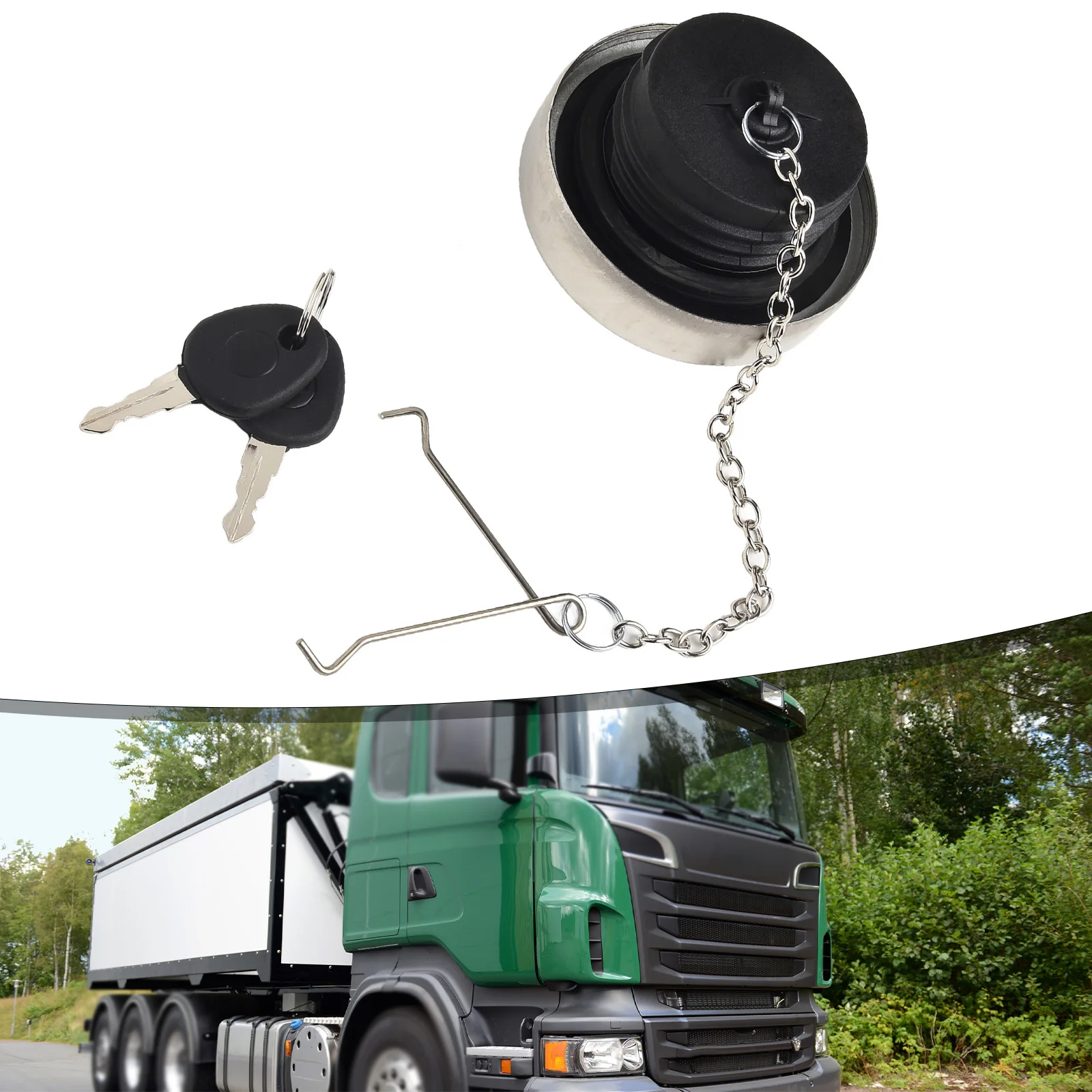 Secure 60mm Fuel Tank CaFor for P for SCANIA 4 for R For P for T For G Series Trucks Features Lock Keys and Convenient Chain