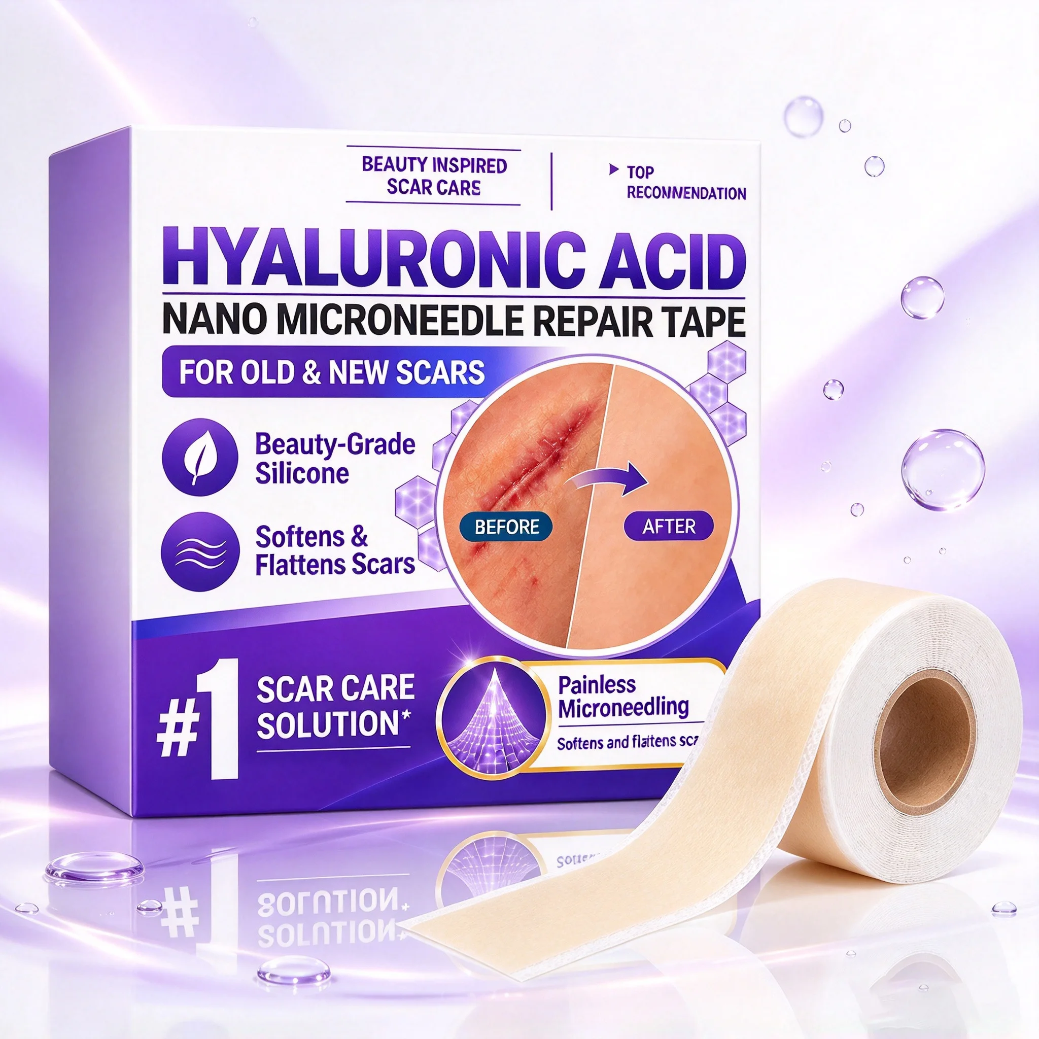 Silicone Scar Tape Soften Flatten Old New Defect Fades Raised Scars Reduces Skin Redness Discomfort Scar Repairing Sticker Roll