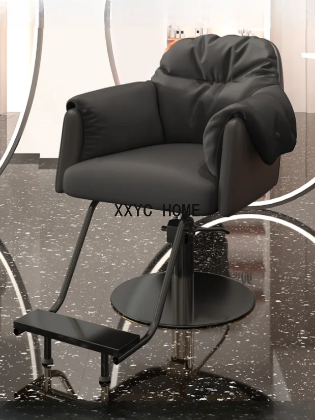 Barbershop Simple Vintage Barber Chair Perm Shave Barber Chair Swivel Lift Hair Dyeing Silla De Barbería  Furniture KMBC