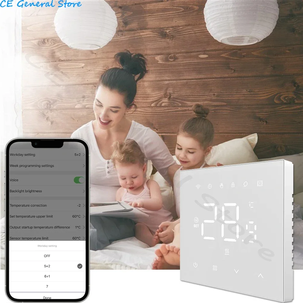 Termostato WIFI Tuya Smart Home riscaldamento elettrico caldaia a Gas a pavimento caldo Digital LED Temperatur Controller Alice Alexa