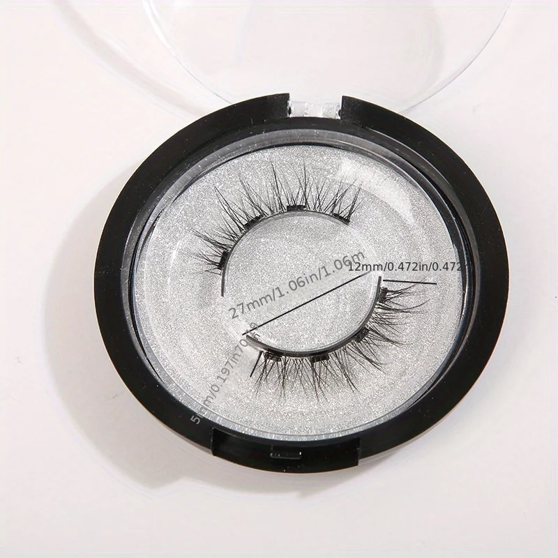 1 Pair  Eyelashes, Ultra-Natural Look, Quantum No-Glue False Lashes With Tweezers, Reusable Magnet Eyelash Kit