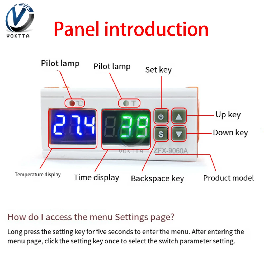 Digital Temperature Humidity Controller Adjustable Heating Cooling Controller Thermostat Temperature Sensor AC110-220V DC12V/24V