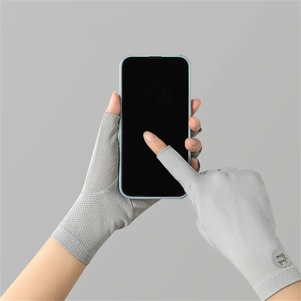 قفازات واقية من الشمس قطنية مضادة للأشعة تحت البنفسجية ، قفازات رقيقة مرنة ، بلون ثابت ، مقاومة للانزلاق ، حماية من الشمس ، خارجية ، موضة