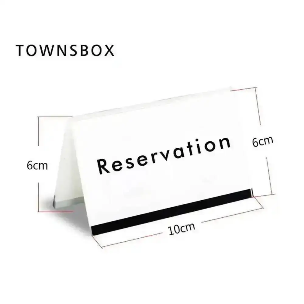 Weißes Acryl-Schreibtischschild mit Schwarzem UV-Druck, Hotel-Restaurant-Tischreservierungsschild, Schreibtischschild-Platte 10x6cm – Detail 5