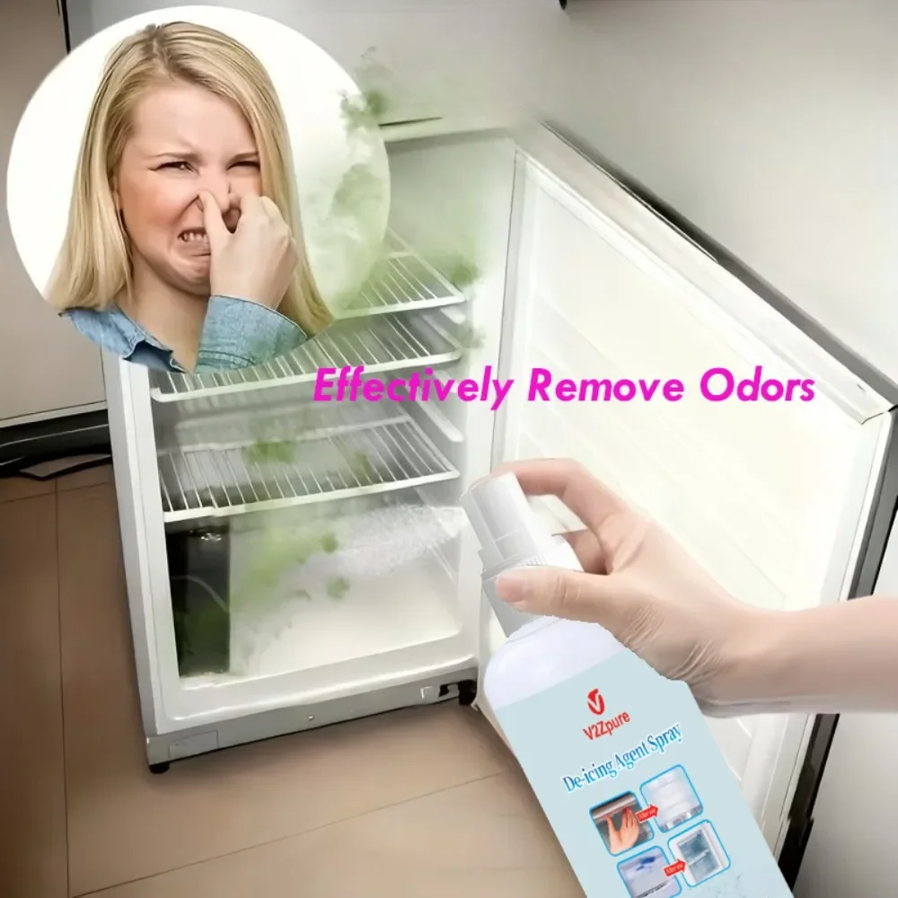 De-icing Agent, Freezer Frost Remover Fridge Freezer Defrosting Spray Ice Removal Spray Quickly Removes Ice Buildup Spray