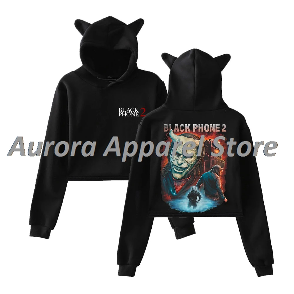 

Черный телефон 2, пуловер с предупреждением, женская толстовка с кошачьими ушками, футболка с длинными рукавами, женская одежда