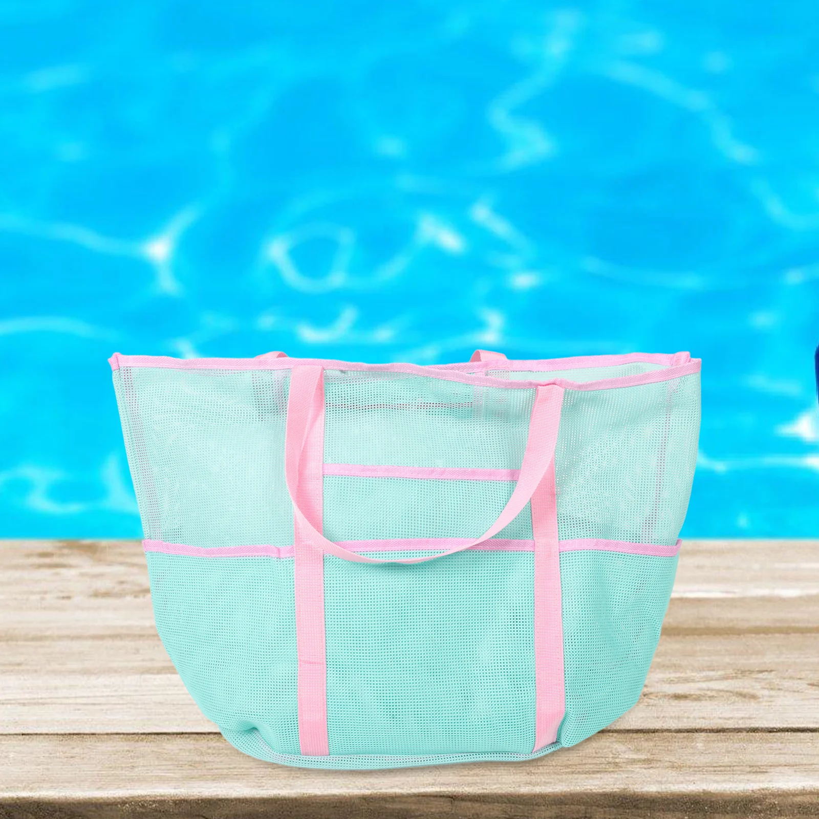 

Portable Mesh Swim Shower Bag Lightweight Multi-Functional Travel Tote Handheld Organizer Bag for Swim Gear Beach Shower