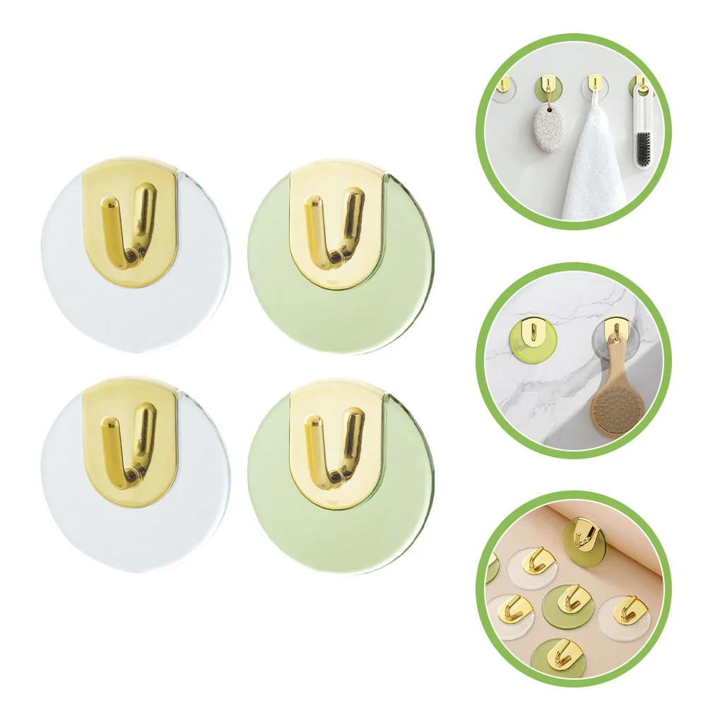 

4 Pcs Light Luxury Nail-Free Hook Adhesive Clothes Hooks Cartoon Hanging for Ornaments Towel Wall Bathroom Office Heavy Duty