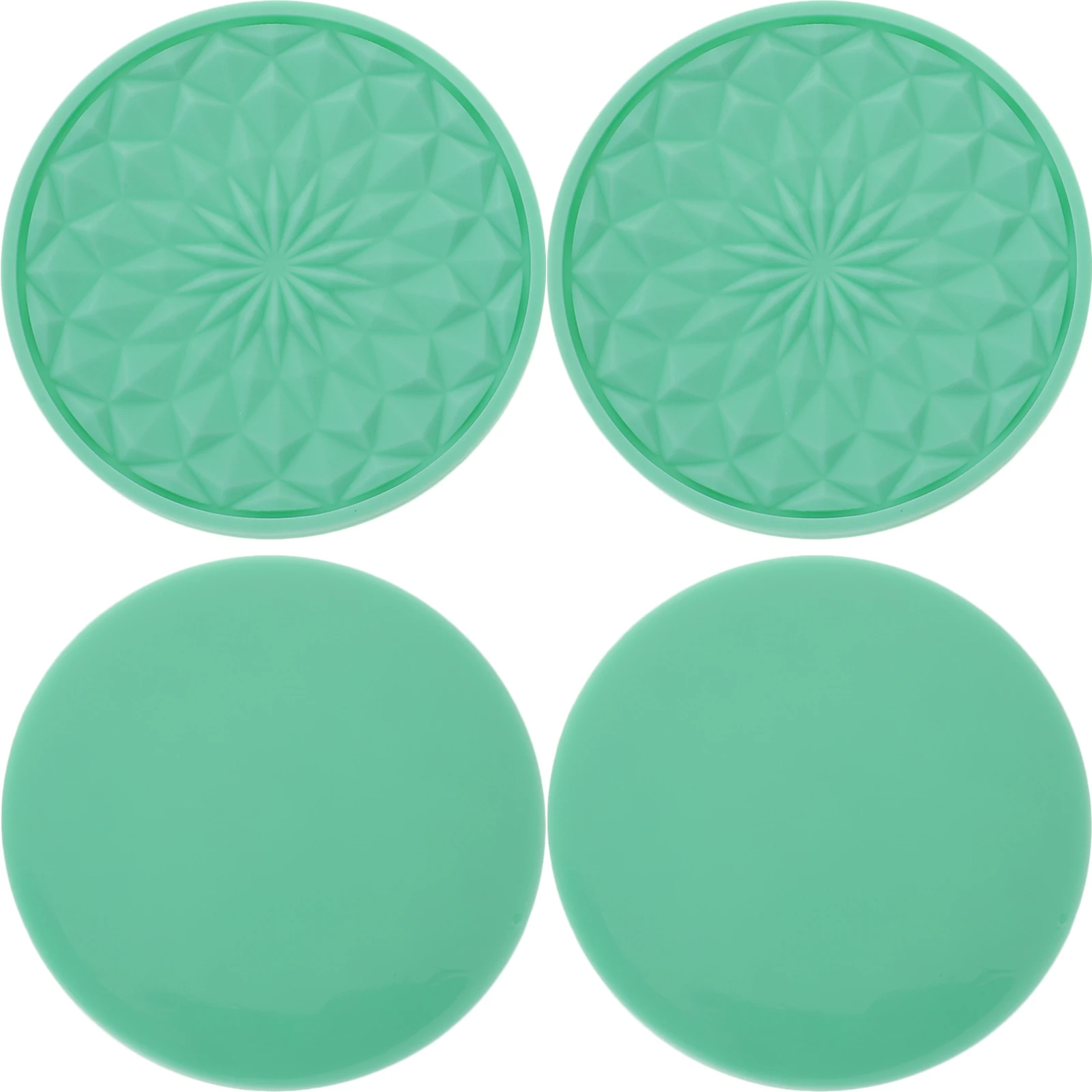 

4pcs Car Cup Coaster Non slip PVC Heat resistant Round Tumbler Pads for Drinks Green Car Accessories