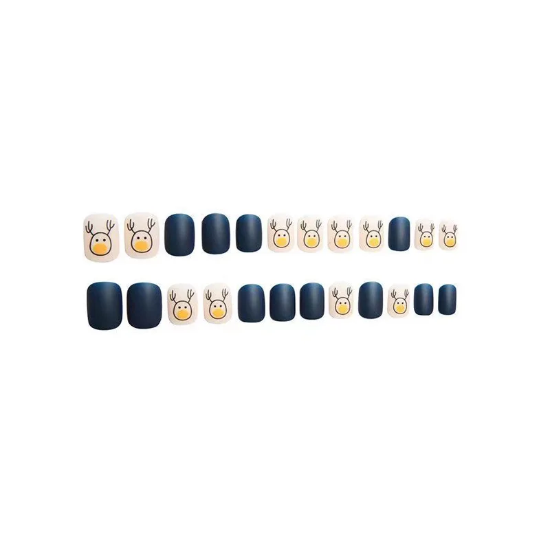 24 stks/set Eenvoudige Ultradunne Geen Sporen Lijm Druk op Nagels Franse Dragen Kunstnagels Verwijderbare Nep Nagel Tip Zoete Effen Kleur