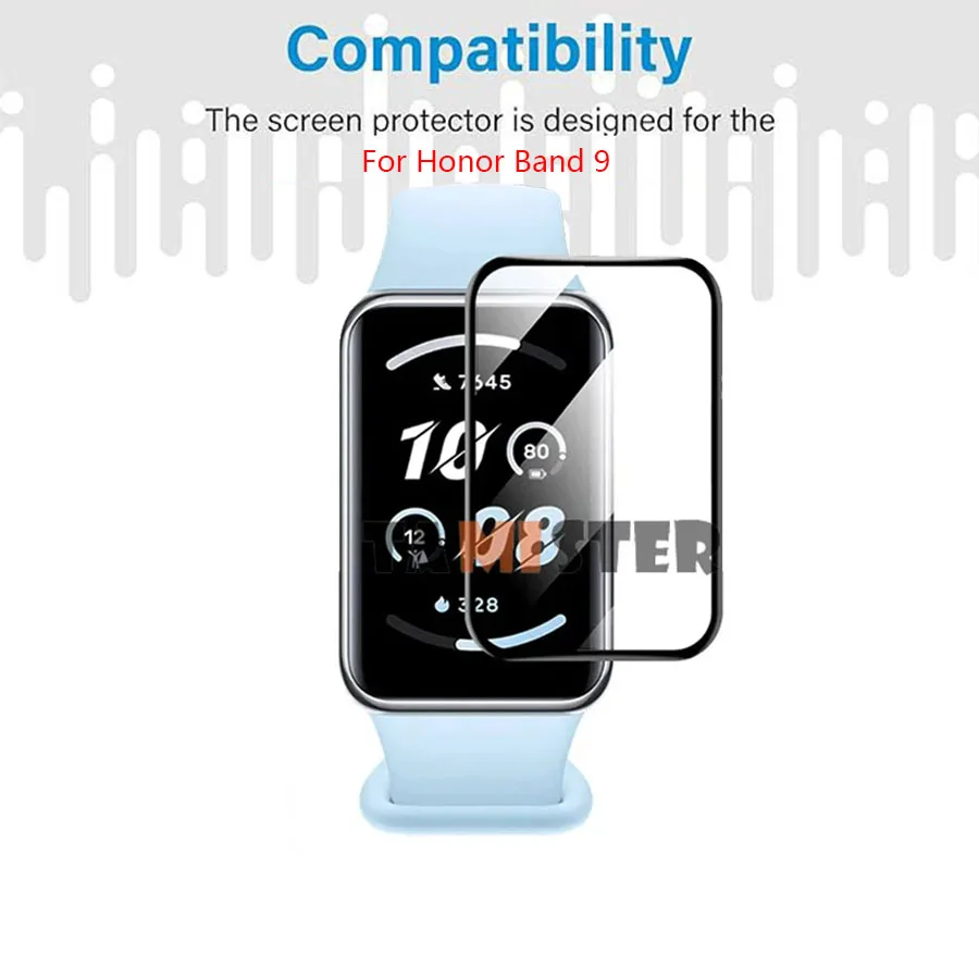 واقي شاشة HD لهواوي باند 9 ، فيلم منحني ثلاثي الأبعاد ، ساعة ذكية مضادة للخدش ، شريط الشرف 9 ، وليس الزجاج