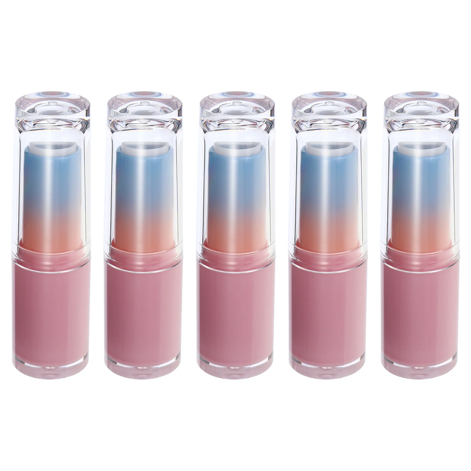 5 stuks lege lippenstiftbuizen, doorzichtige herbruikbare container voor reizen, veilig, geurloos ABS-materiaal, opslag van lippenbalsembuizen