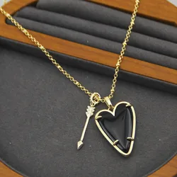 YEEVAA Heart Shape Amethyst/Rose Quartz/Black stone Pendant Necklace for Women, Fashion Jewelry, Unique Gifts