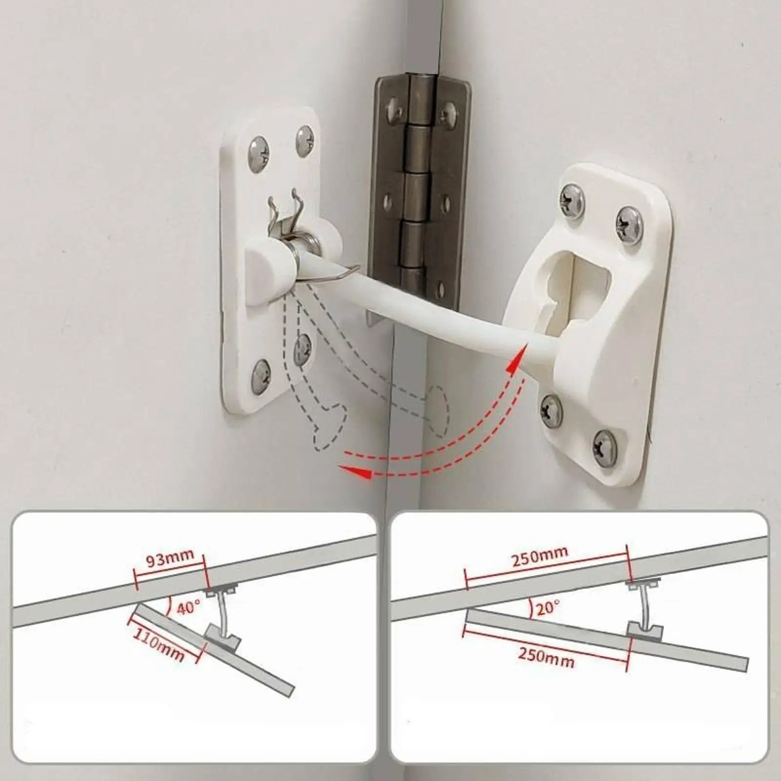 Door Latch Holder Catch Nylon Elbow Design Short Install Distance Universal Replacement for Car Door Trailer Use
