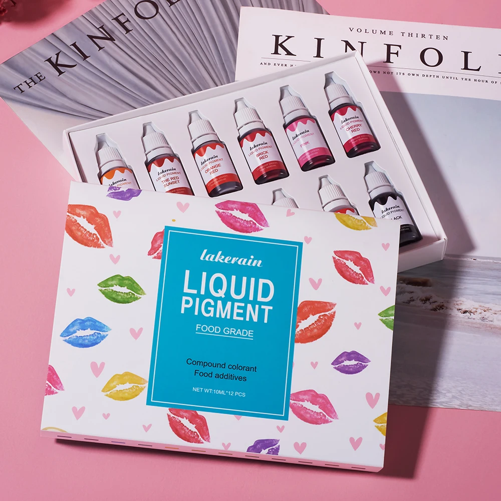 Diy Lip Gloss Liquid Pigment Set Homemade Lipstick Dyes Making Coloring Essence Oil Drops Dyeing Kit For Lip Gloss Diy Use