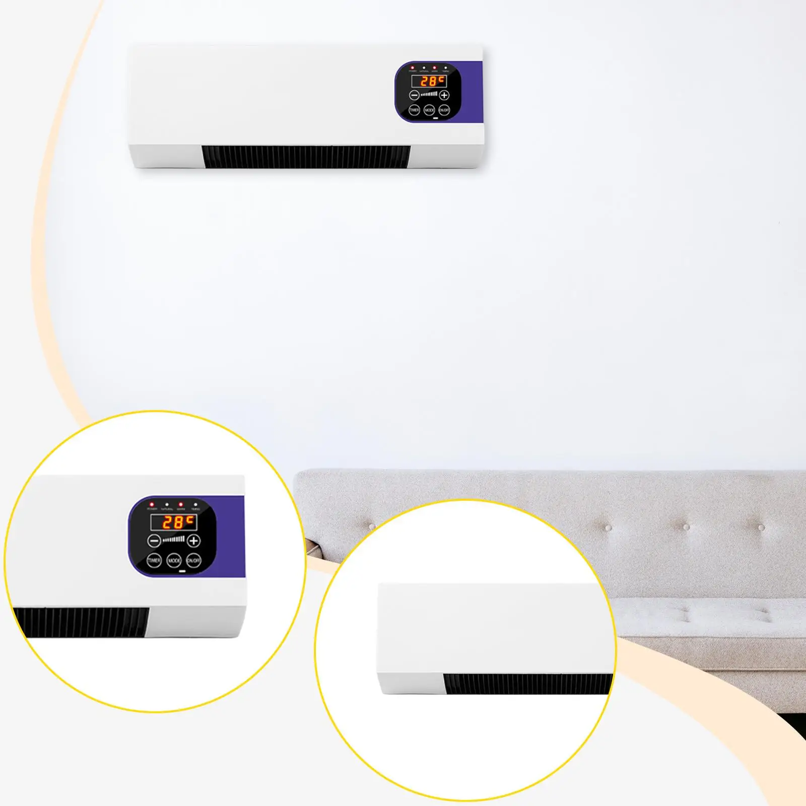 

Умный настенный обогреватель, электрический обогреватель, энергоэффективный, малошумный, быстрый нагрев, небольшой бытовой обогреватель для гаража, дома, офиса