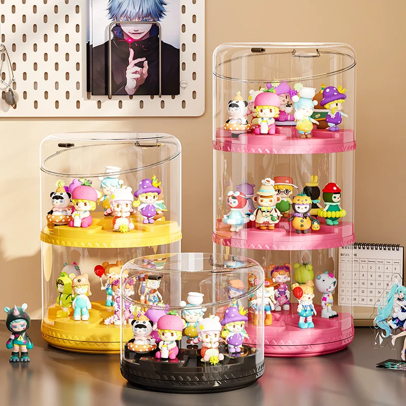 

The Rotating Blind Box Display Stand Stores Transparent Dust-proof Display Boxes for Figurines Dolls Figurines and Ornaments