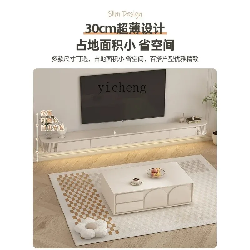 B6-G  Cream Wind Hanging Cabinet Wall Cabinet Living Room Household Hanging TV Cabinet Shielding Socket
