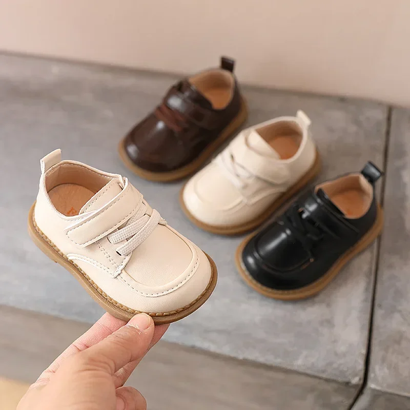 New 2024 Baby Shoes Toddler Boys Girls Soft Bottom Leather Walkers Non-slip Shoes for Kids Comfortable Infant Sneakers