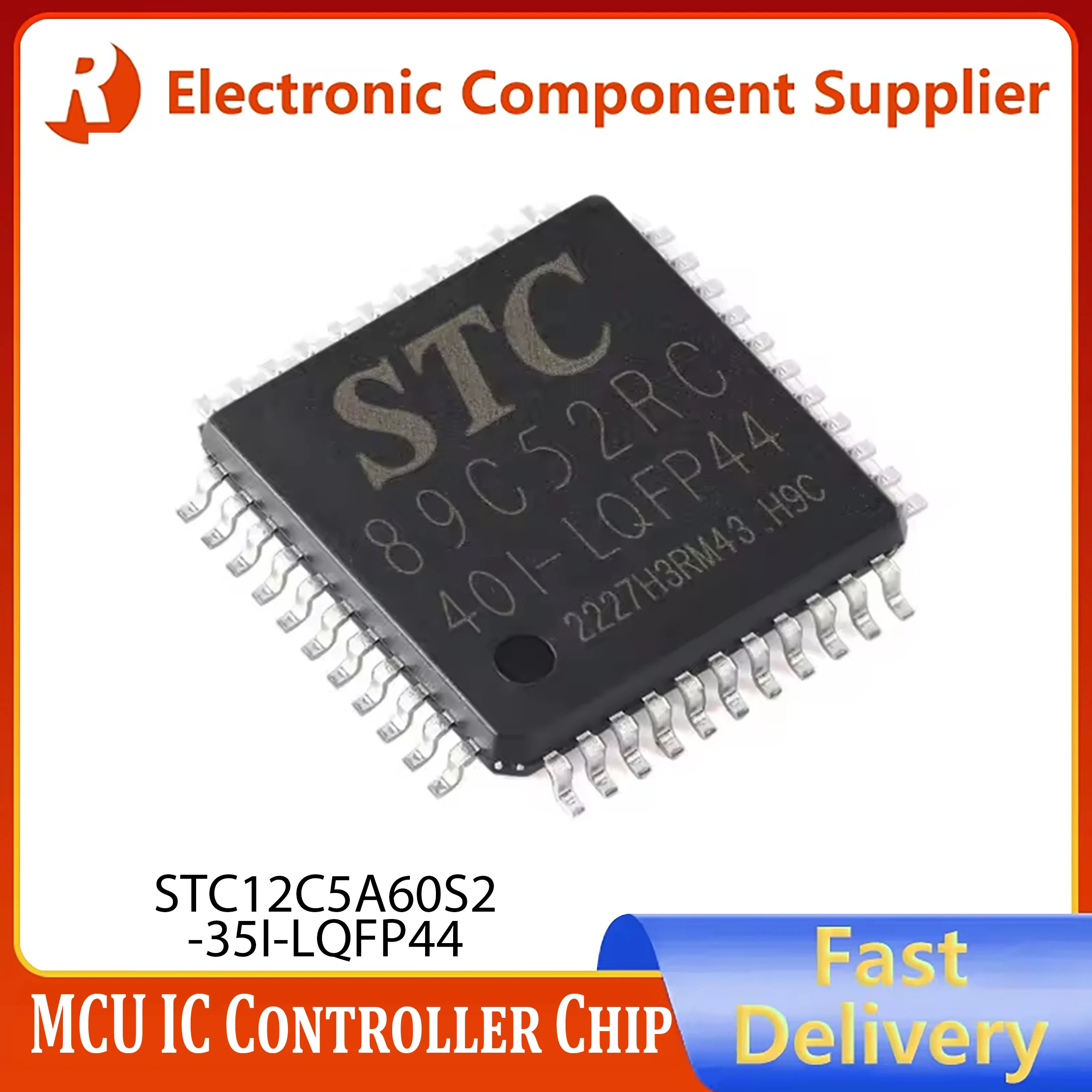 5pc STC89C52RC STC89C52RC-40I STC89C52 STC 89C52RC STC89C52RC-40I-LQFP44 1T 8051 Microcontroller MCU IC Controller Chip in stock