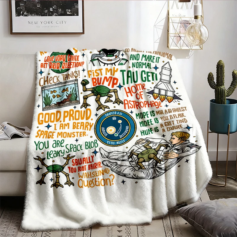 Project Hail Mary Flannel Blanket, Rocky Amaze Throw, Sci-Fi Book Lover Gift, Fist My Bump