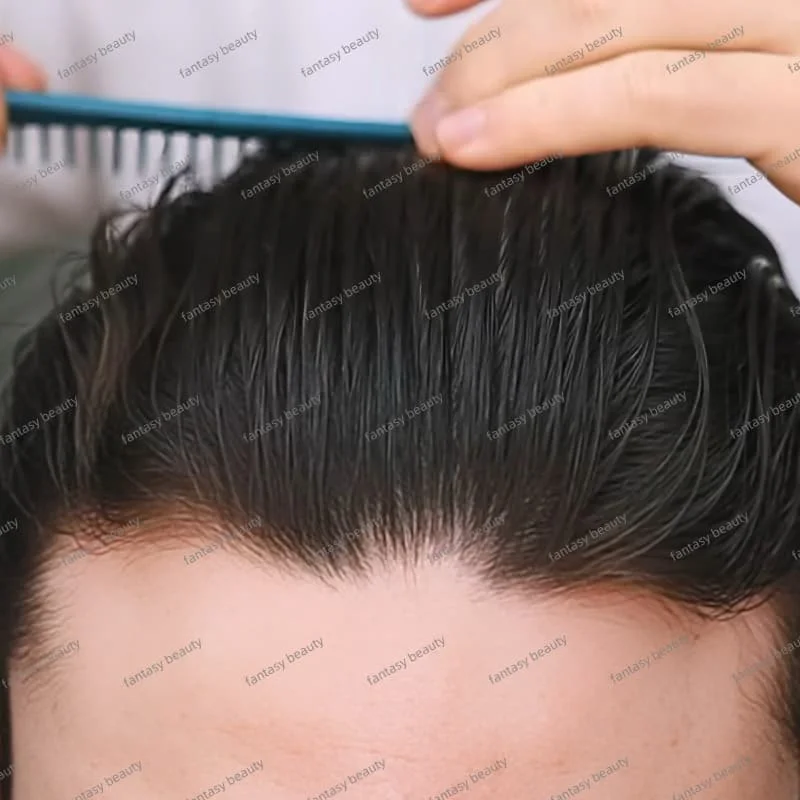 

Ultra Thin Skin Men's Capillary Prosthesis Invisible Wig Male Natural Hairline Human Hair System Men Toupee Hairpiece